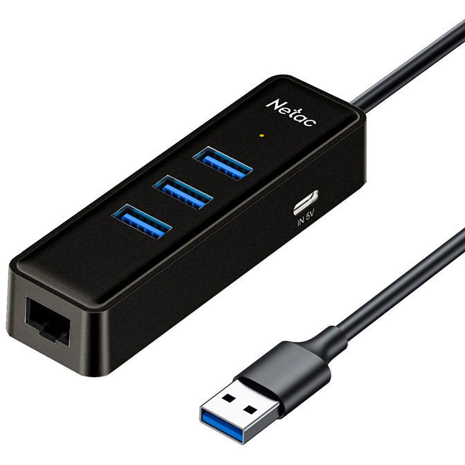 Netac WF12 USB 3.0 集線器連 Gigabit RJ45 產品圖 1