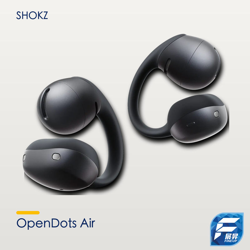 Shokz OpenDots Air|Fine Up 官方實物來源 V2 暖淺灰主圖|2026-10-18