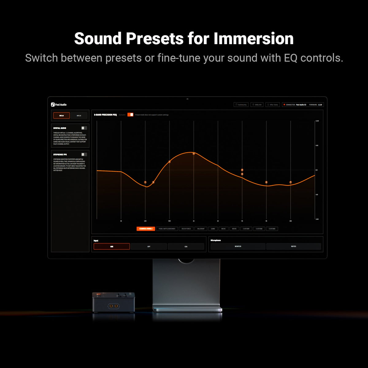 Fosi Audio C3 電競聲卡解碼耳擴 EQ控制