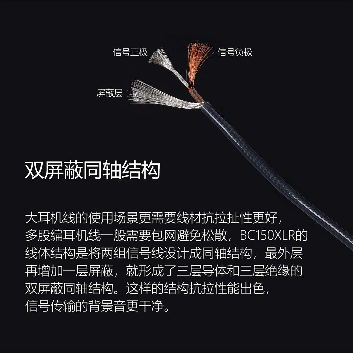 ddHiFi BC150XLR Cannon四針版雙屏蔽純銀大耳機升級線｜官方產品圖片 2