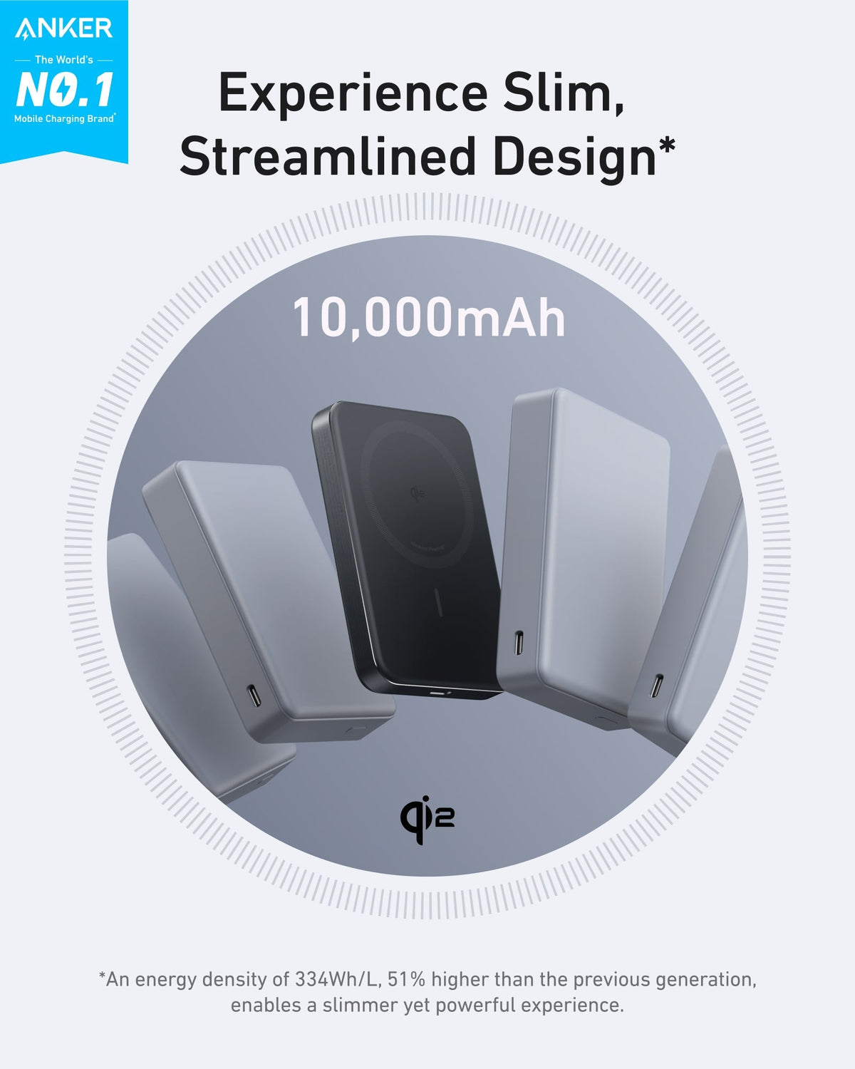 Anker MagGo A1664 10K Slim 纖薄設計