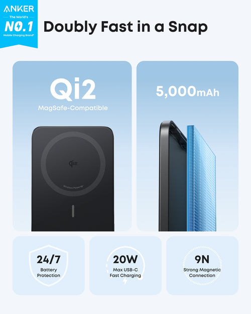Anker 移動電源 Qi2 5K 15W 1