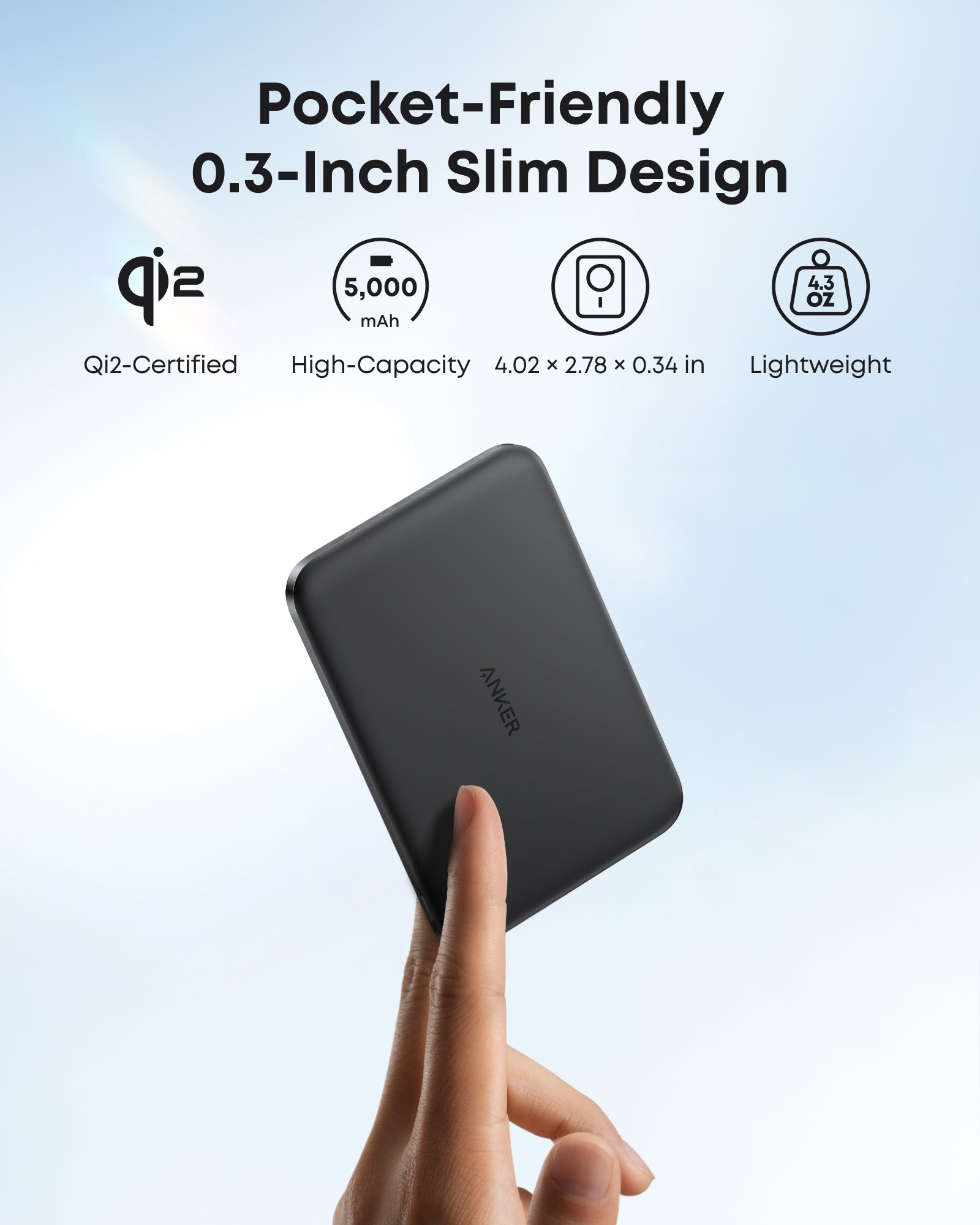 Anker 移動電源 Qi2 5K 15W 2