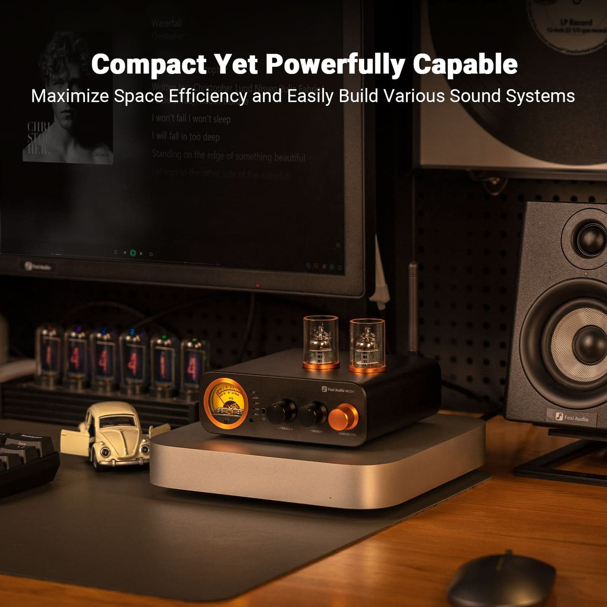 Fosi Audio MC331 真空管解碼前級耳擴 聆聽系統示意