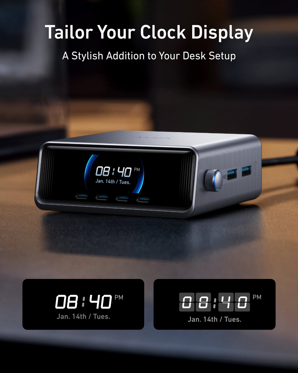 Anker Prime 250W 桌面充電器 智能旋鈕控制