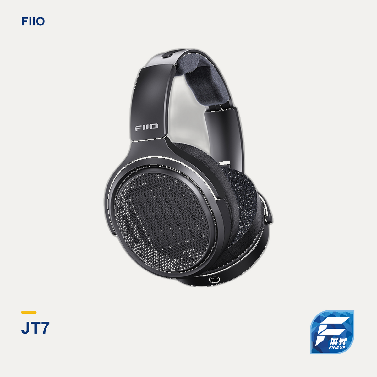 FiiO Jade Audio JT7 開放式平板頭戴耳機｜Fine Up 2000px 暖淺灰實物主圖
