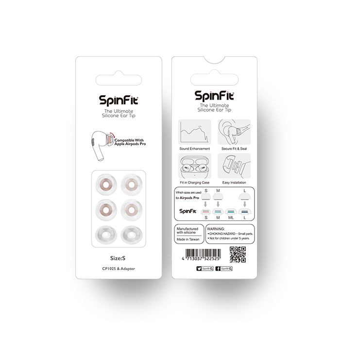 SpinFit CP1025＋CPA1 AirPods Pro 1／2 耳膠套裝 官方圖片 3