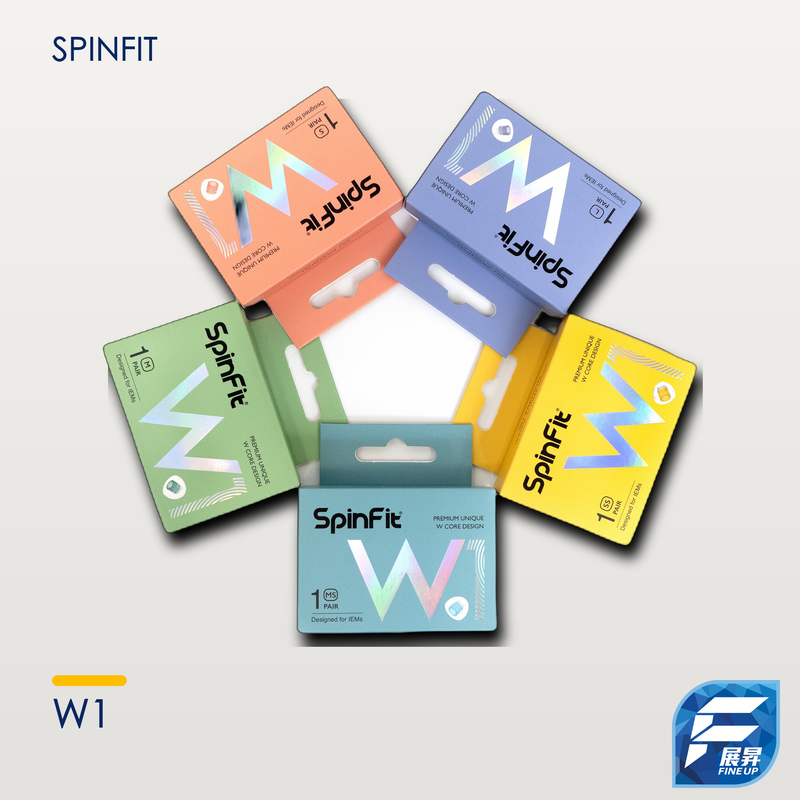 SpinFit W1 耳膠（1 對裝）｜展昇原裝 Logo｜退地修正版 2000px