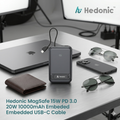 Hedonic P721P 10000mAh MagSafe 15W 磁吸自帶線支架行動電源｜PD 20W・CCC QR Code