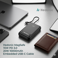 Hedonic P721P 10000mAh MagSafe 15W 磁吸自帶線支架行動電源｜PD 20W・CCC QR Code