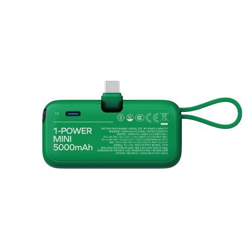 MOMAX 1-Power Mini IP130 5000mAh 綠色外觀