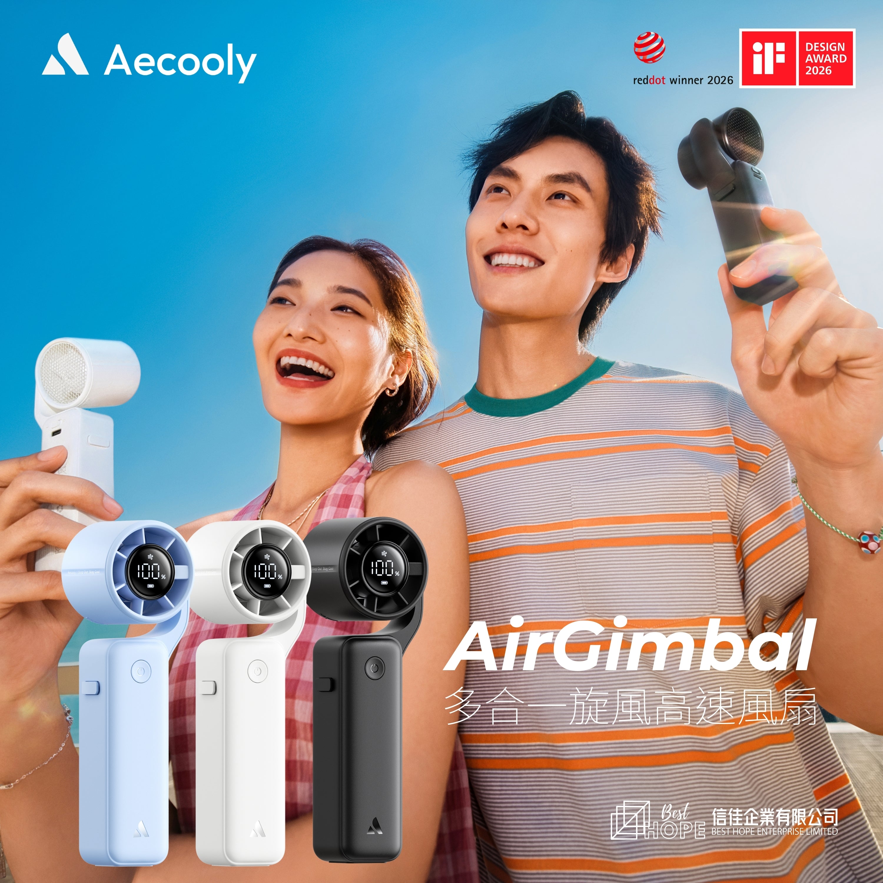 Aecooly Air Gimbal 多合一旋轉高速風扇 PF04－產品主圖