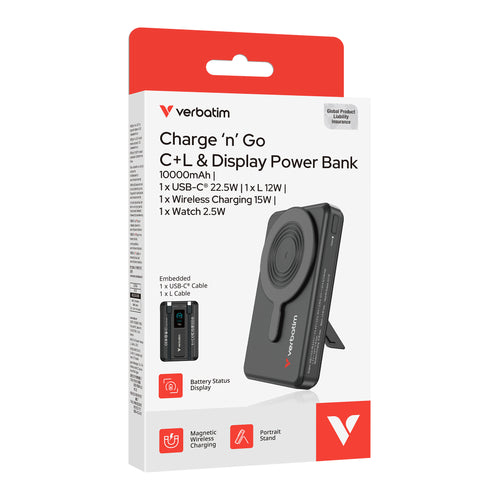 Charge ‘n’ Go 10000mAh C+L 及LED螢幕 流動充電池