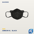 SAVEWO 3DMEOW BLACK KL 兒童大碼防護口罩 黑色（30片獨立包裝／7–13歲）