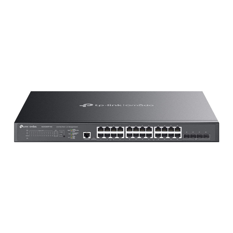 Omada - SG3428XPP-M2 24 埠 2.5GBASE-T 和 4 埠 10GE SFP+ L2+ 管理型交換器 (含 16 埠 PoE+ 和 8 埠 PoE++)