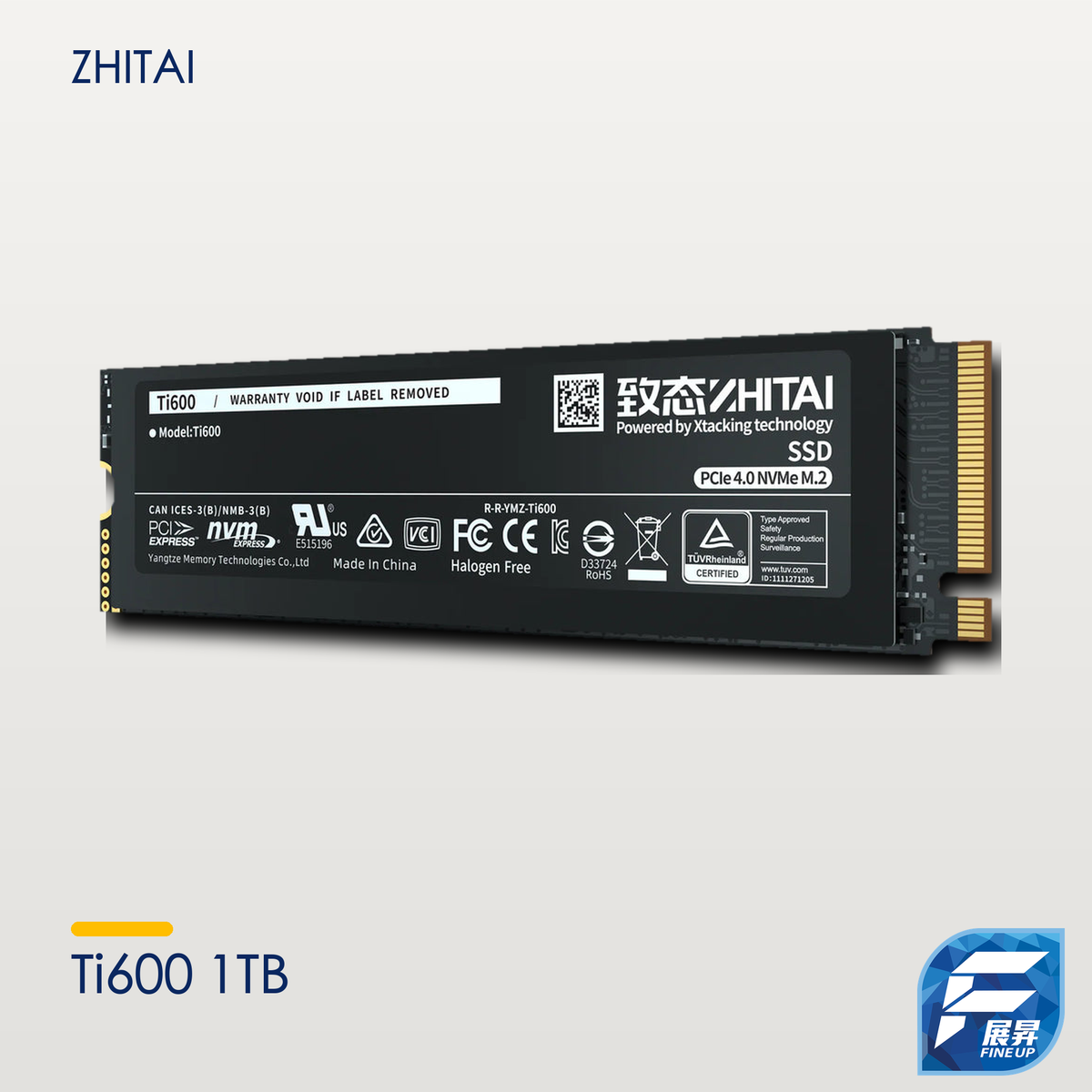 ZHITAI 致態 Ti600 1TB PCIe 4.0 NVMe M.2 SSD 主圖
